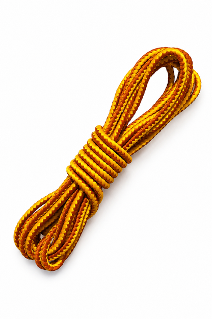 Agujetas Trenzadas de Poliéster – Amarillo Canario / Bronce | 132 cm