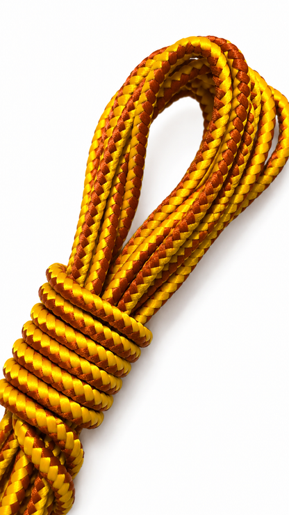Agujetas Trenzadas de Poliéster – Amarillo Canario / Bronce | 132 cm